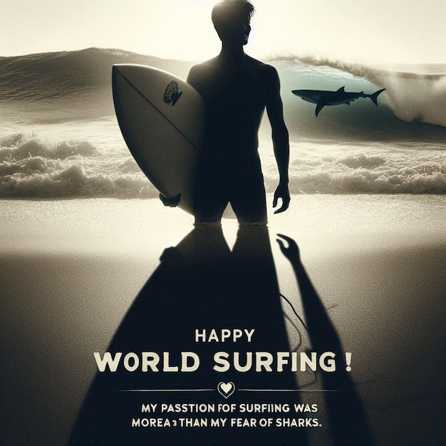 Photo a poster for the world surf with a surfer on it