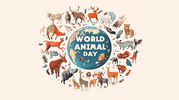 a poster of a world that says world animals