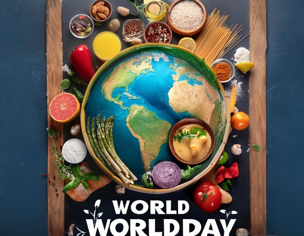 Photo a poster of a world that says world day on it