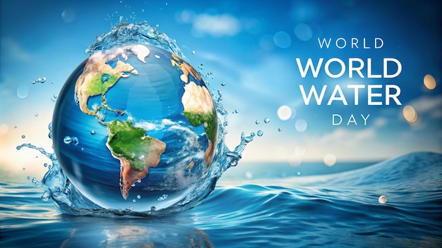 poster for world war water with a world map on the water