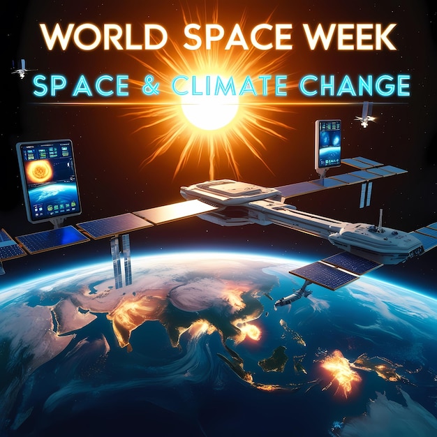 a poster for the world week and space mission and climate change