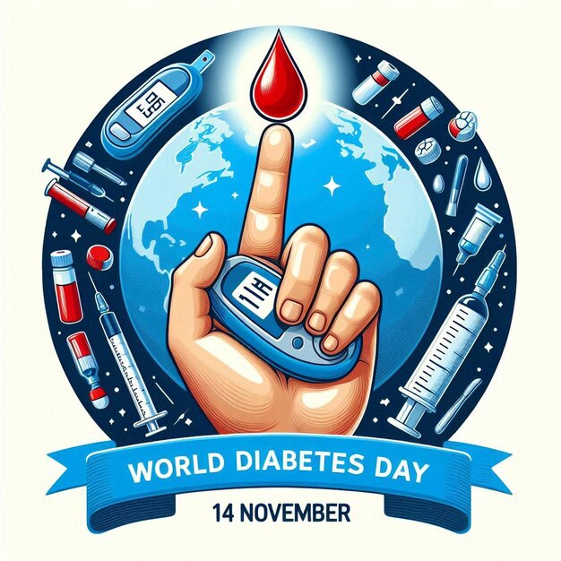 Photo a poster for the worlds biggest diabetes day