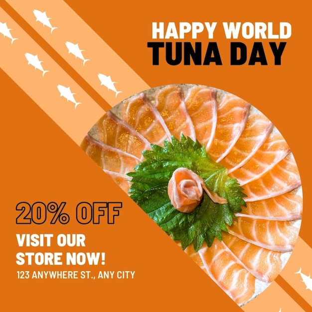 Photo a poster for the worlds biggest tuna day