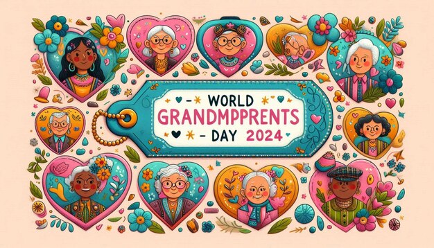 Photo a poster for the worlds oldest grandparents day