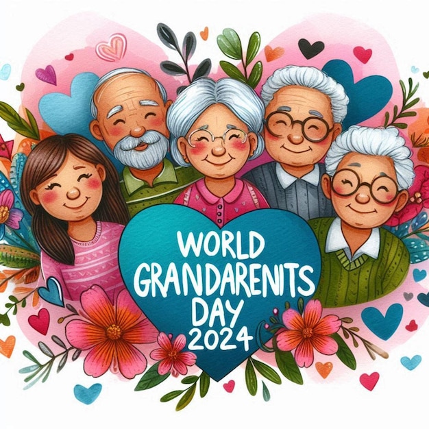 Photo a poster for the worlds oldest grandparents with a banner that saysworldon it