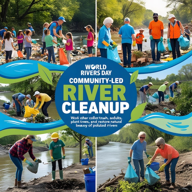 a poster for the worlds river is titled quot world clean quot