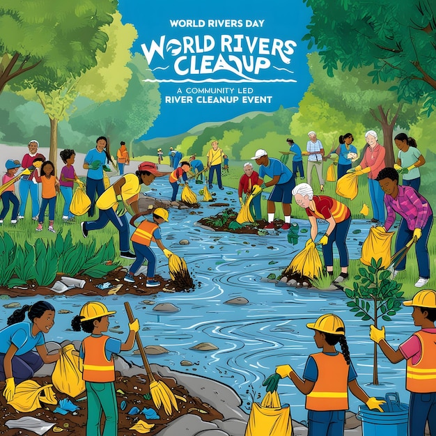 Photo a poster for worlds rivers day is written by the worlds rivers