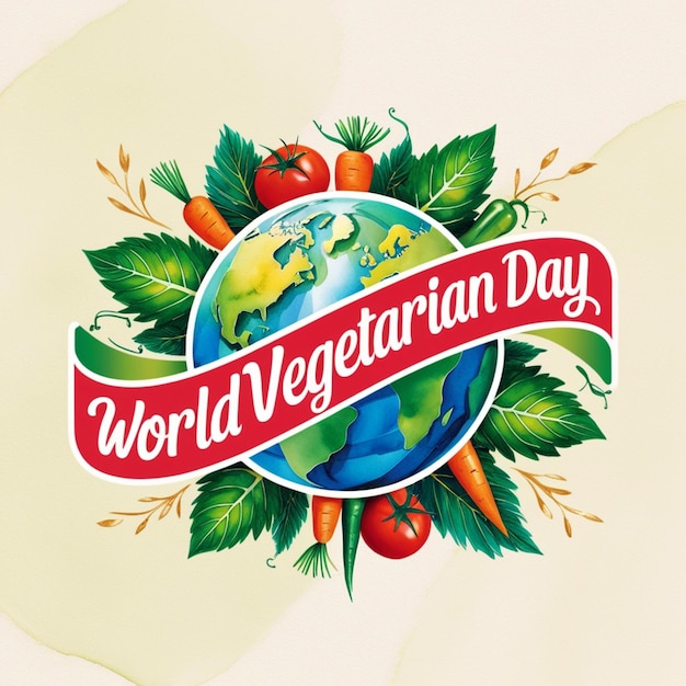 a poster for the worlds vegetable day with a banner that saysveg day