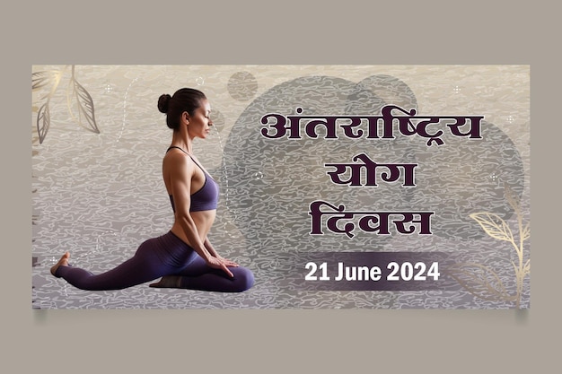 Photo a poster for a yoga event with a woman doing yoga