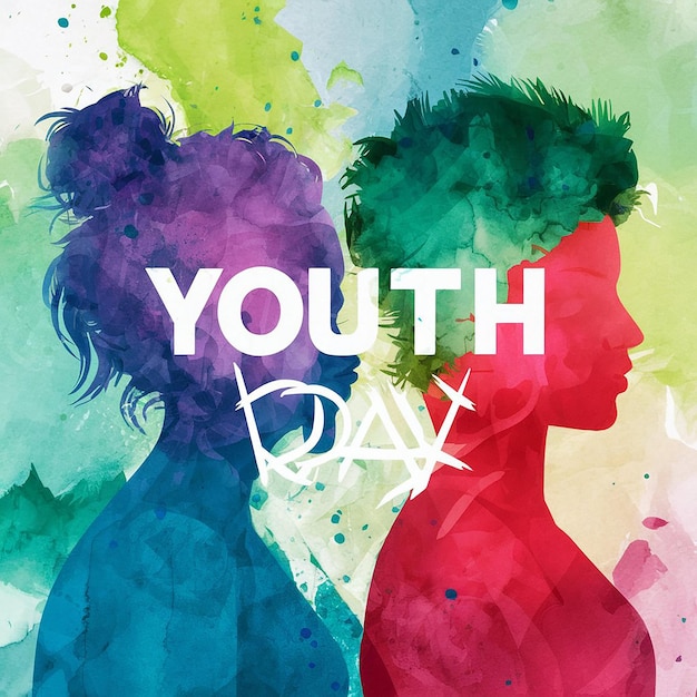 a poster for a young girl with a colorful background that says youth day