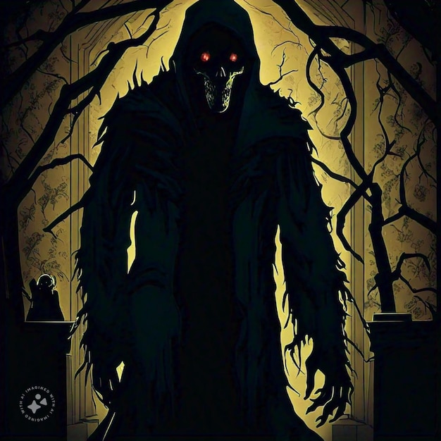 a poster for a zombie with a dark background