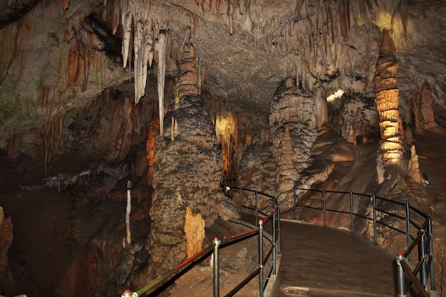 Postojna Caves in mountains of Slovenia