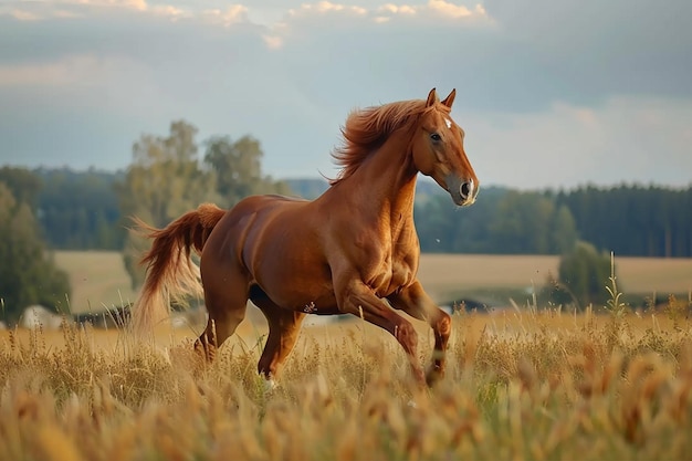 Posture of Majestic Horse in Motion