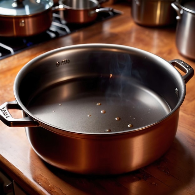 a pot of boiling water is on a stove top