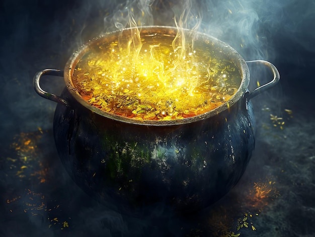 Photo a pot of fire and a fire that is on a black background