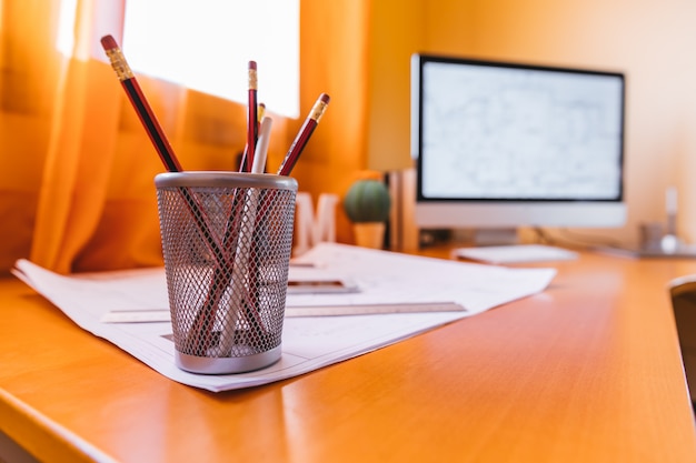 Pot of pencils