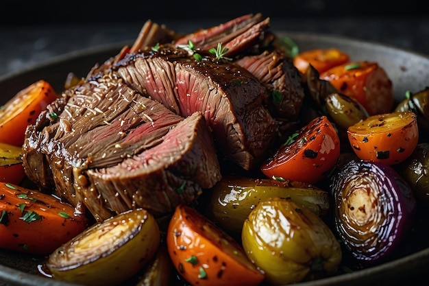 Pot roast with roasted vegetables