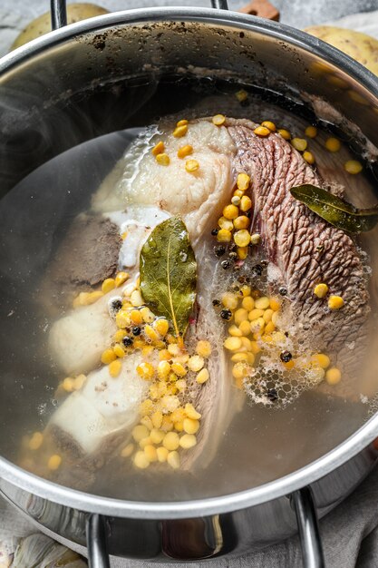 Pot with veal on the bone