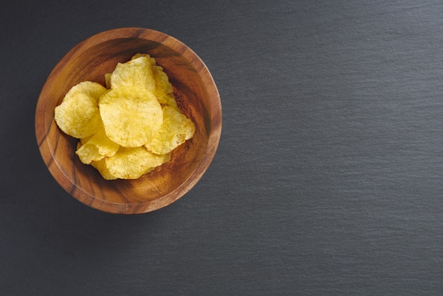 Potato chips in a bowl