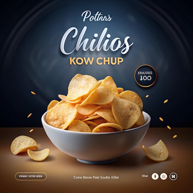 Photo potato chips instagram poster design