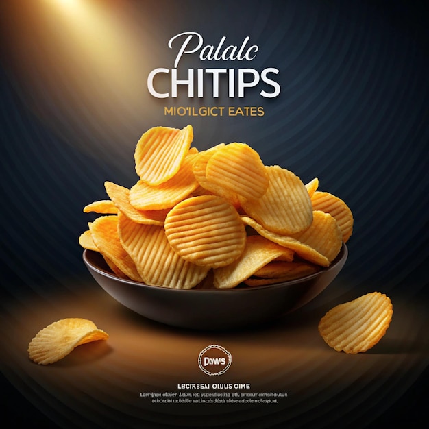 Photo potato chips instagram poster design