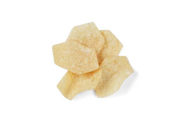 Potato chips isolated on white background