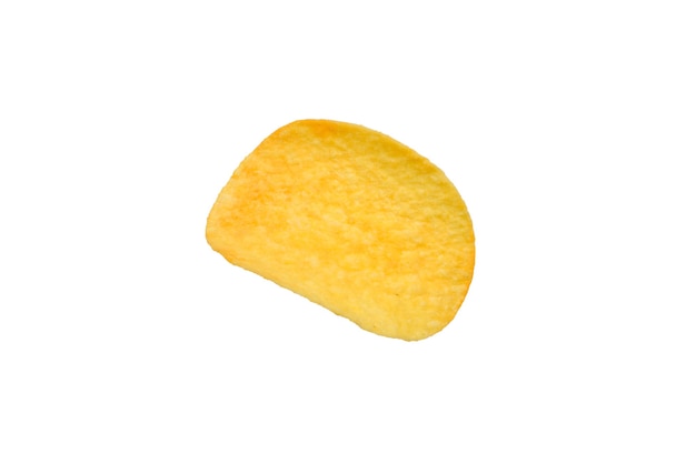 Potato chips isolated on white background.