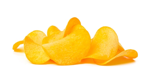 Potato chips isolated on white background