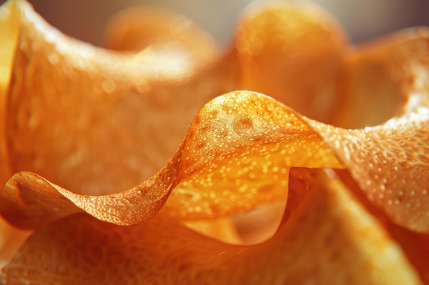 Photo potato chips macro selective focus