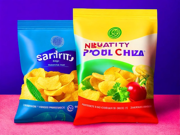 Potato chips package design Realistic vegetable snacks Fast food product mockup