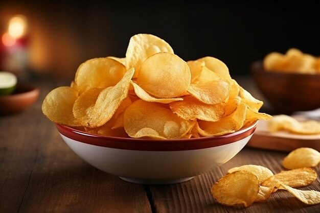 Potato chips on the table