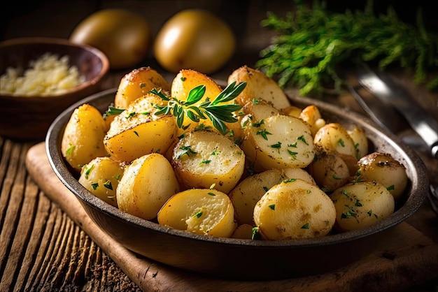 Potato dishes with this fresh batch of raw potatoes ai generative