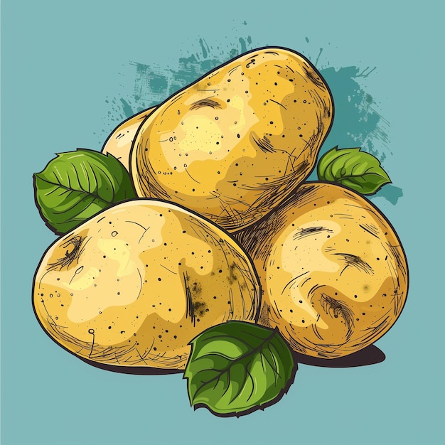 Potato hand drawn doodle sketch art style illustration