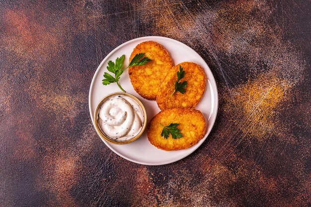 Potato pancakes, hash brown