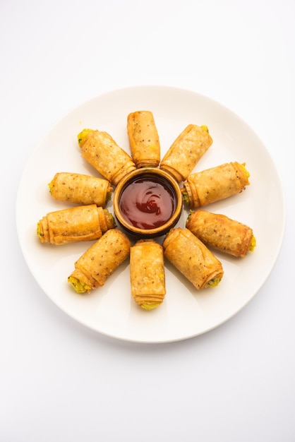 Potato Roll Samosa with Mashed aloo