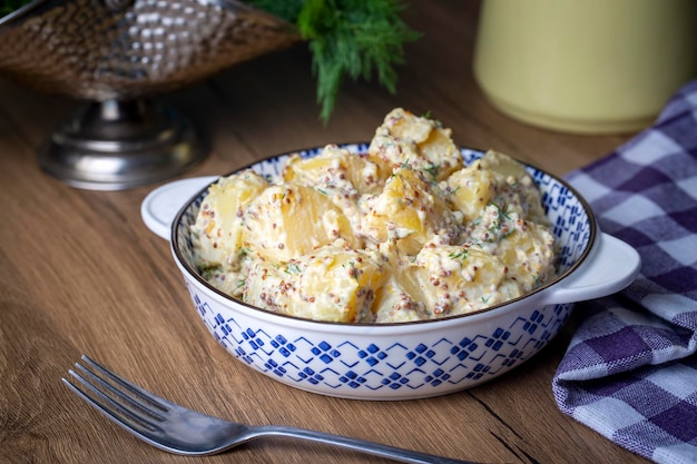 Potato salad with mustard seeds and mayonnaise (Turkish name; patates salatasi)