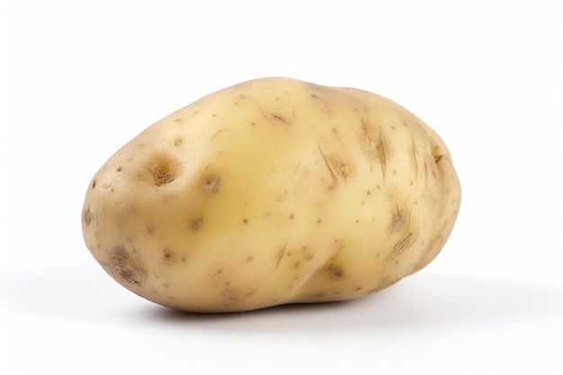 A potato with a white background