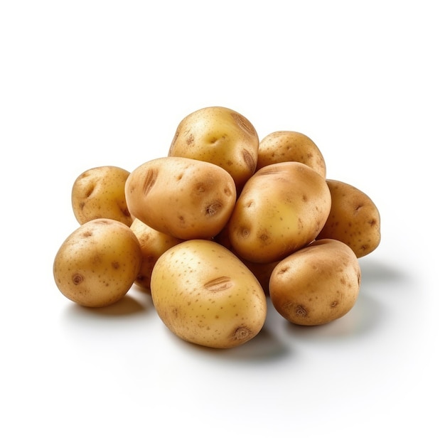 Potatoes isolated on white background generative AI