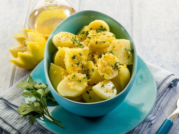 Potatoes salad with parsley and pepper