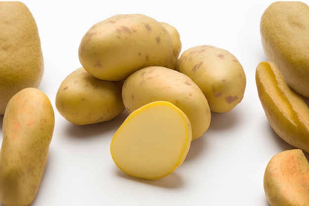 Potatoes on a white background isolated