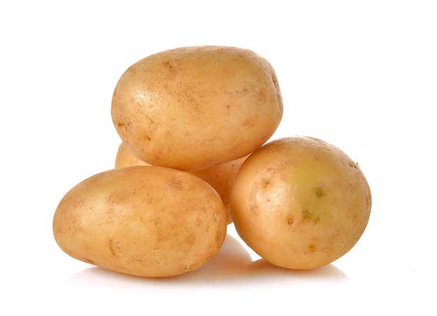 Potatoes on white background