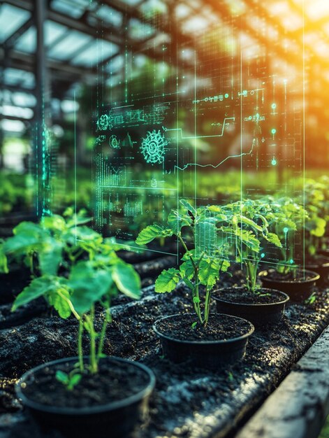 Photo potential of innovative greenhouse technology for growing with healthy plants and crops