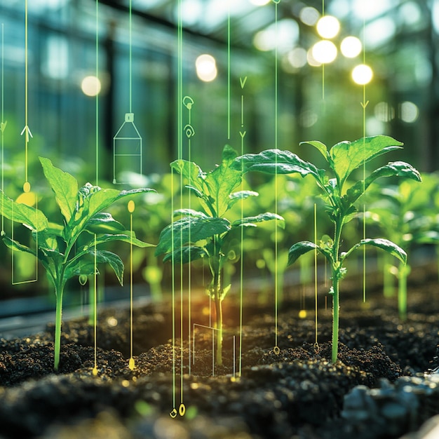 Photo potential of innovative greenhouse technology for growing with healthy plants and crops