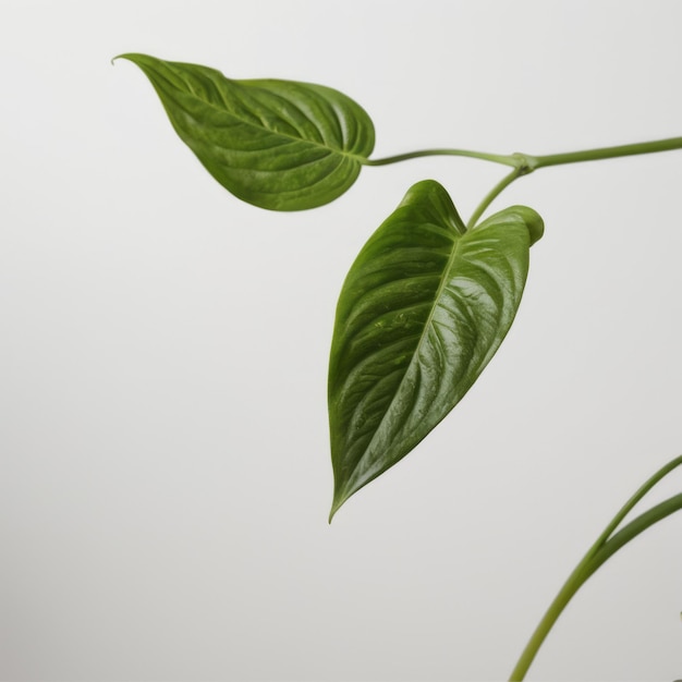 Pothos epipremnum aureum flower on white background