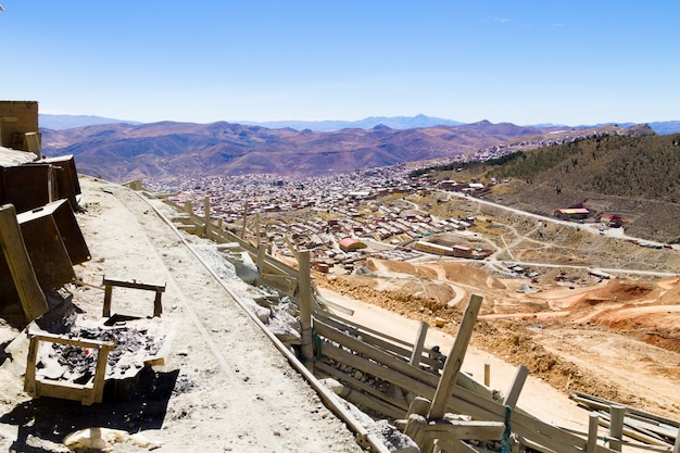 Potosi aerial view,Bolivia.Bolivian mining city