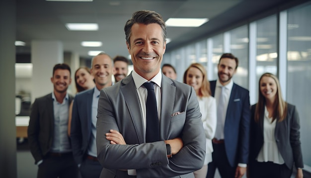 Potrait of group office worker at modern office