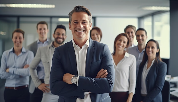 Potrait of group office worker at modern office