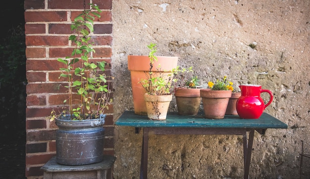 Pots and vases on a table