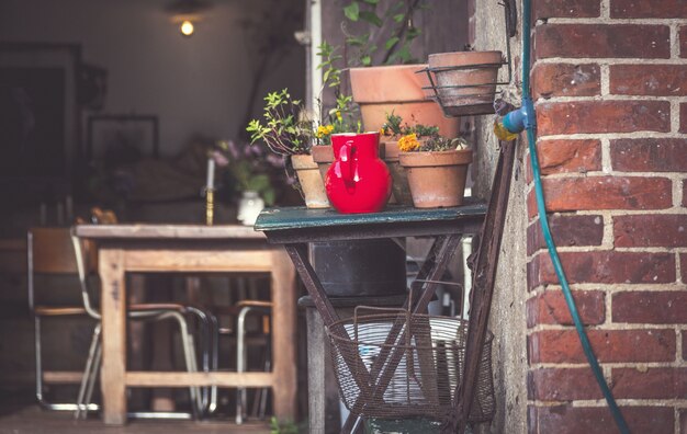 Pots and vases on a table