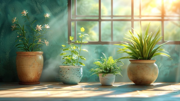 Potted Plants by a Window